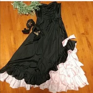 Beautiful frilly 80s prom formal dress